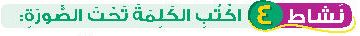 نشاط 4 اكتب الكلمة تحت الصورة